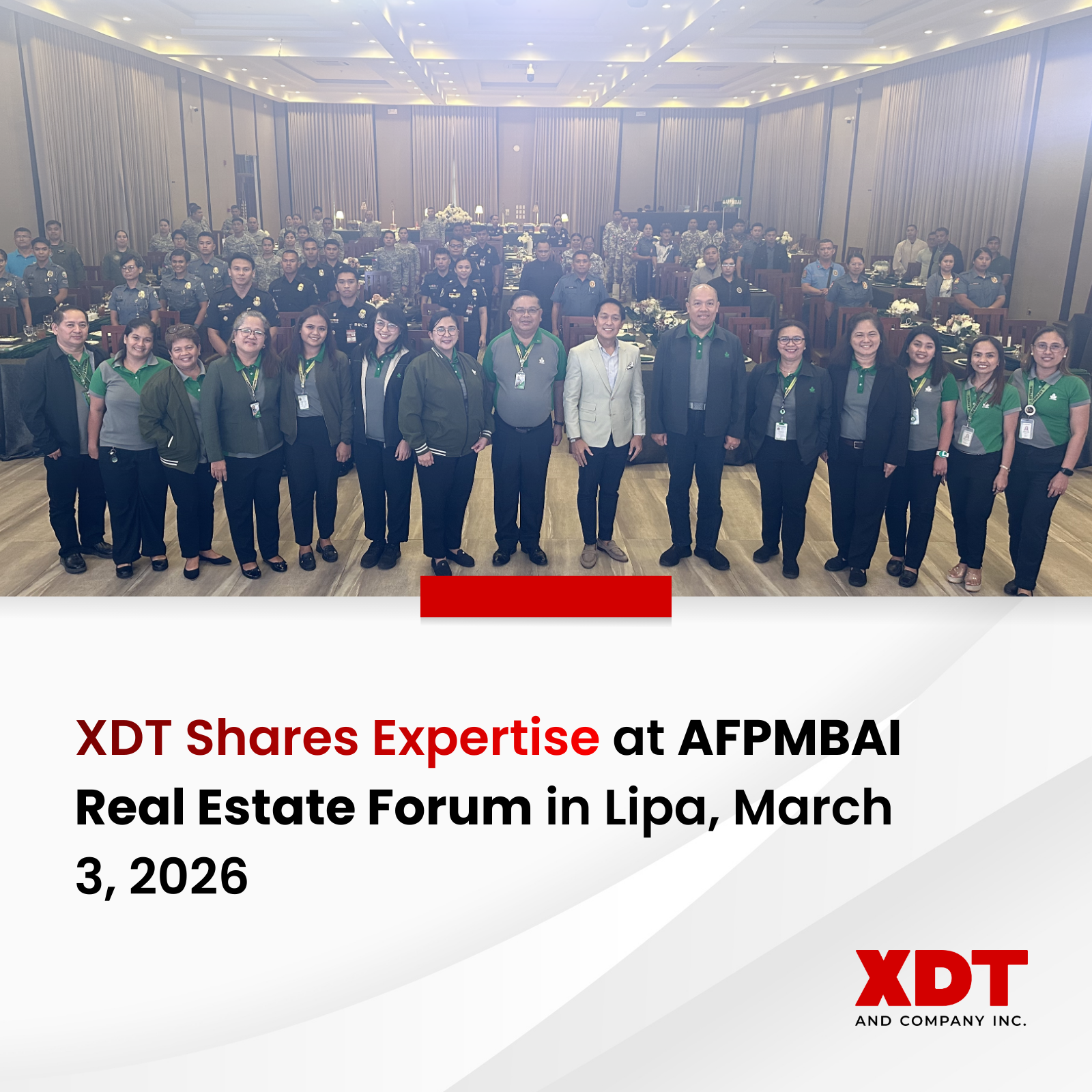 XDT Shares Expertise at AFPMBAI Real Estate Forum in Lipa, March 3, 2026
